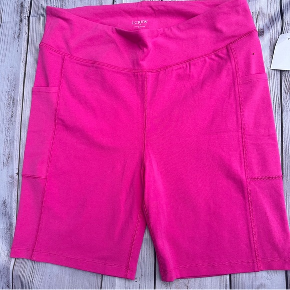 NWT J Crew Cotton Bike Short Barbie Pink side pocket - Picture 5 of 8